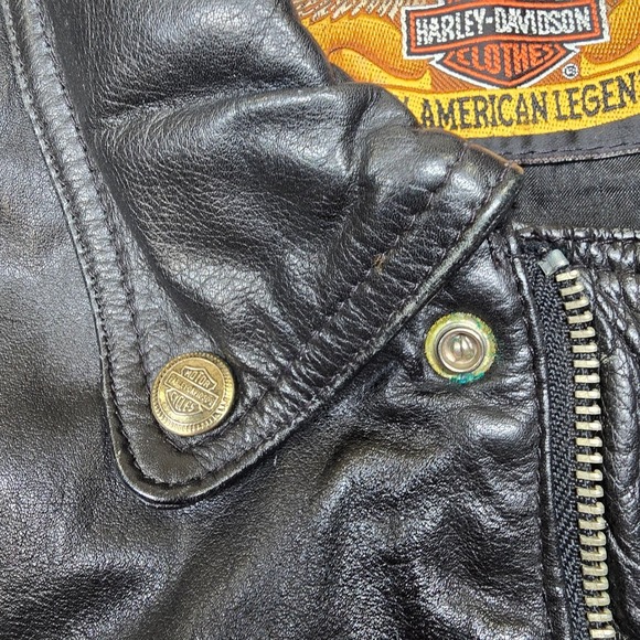 Harley Davidson Leather Jacket Mens XL Black Motorcycle Biker American 90's VTG - Picture 8 of 16